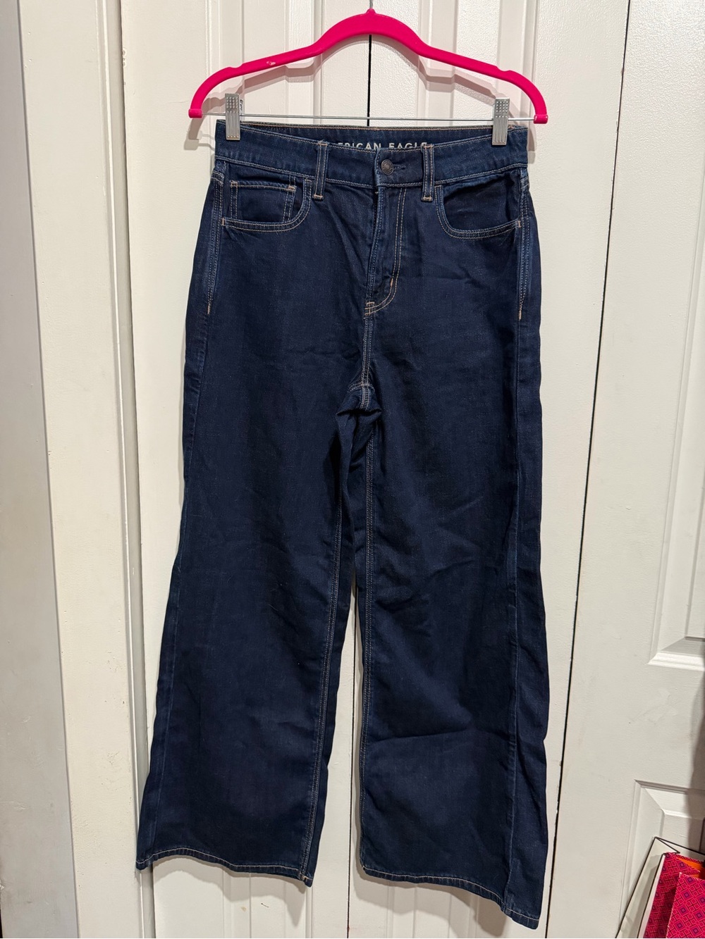 American Eagle Outfitters Dark Blue Wide-Leg Jeans